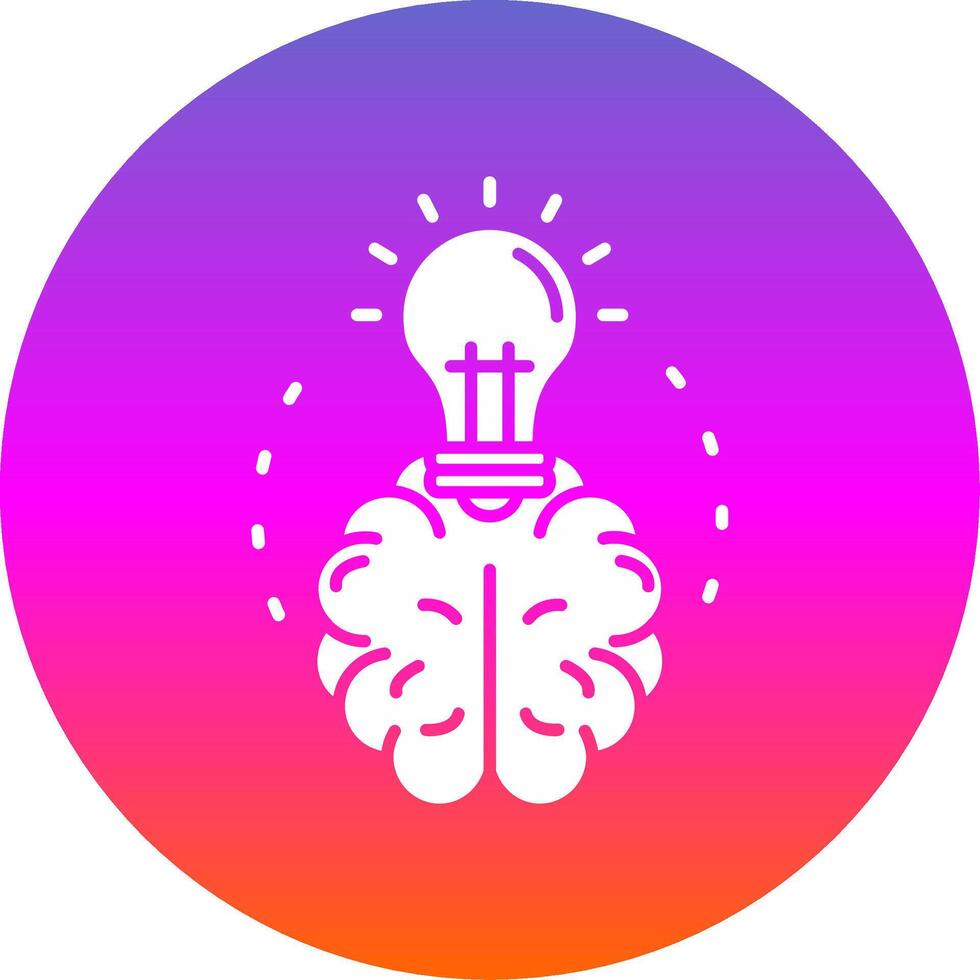 Brainstroming Glyph Gradient Circle Icon vector