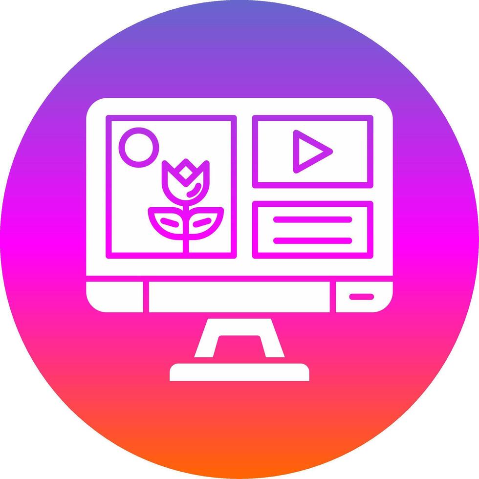 Mixed media Glyph Gradient Circle Icon vector