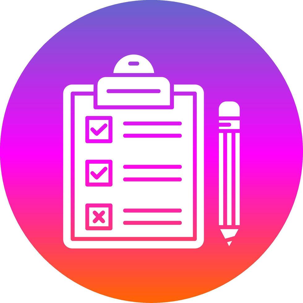 Task Glyph Gradient Circle Icon vector