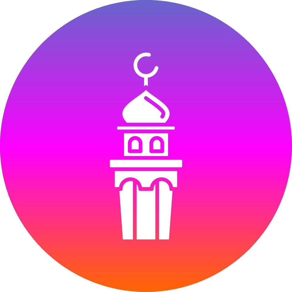 Minaret Glyph Gradient Circle Icon vector