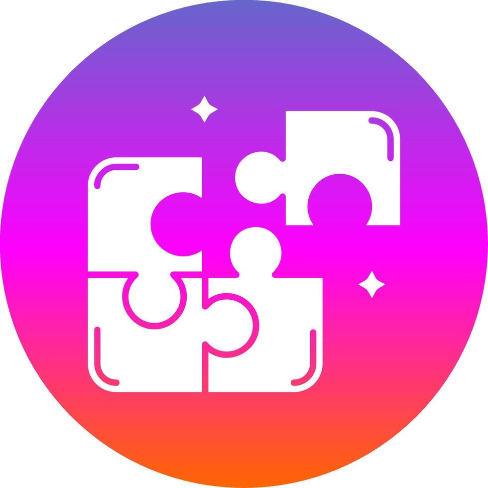 Puzzle Glyph Gradient Circle Icon vector