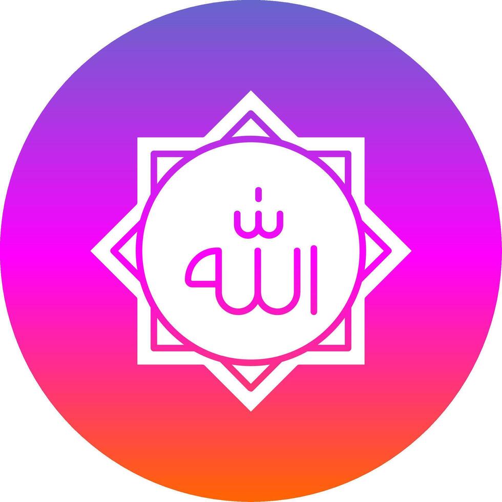 Allah Glyph Gradient Circle Icon vector