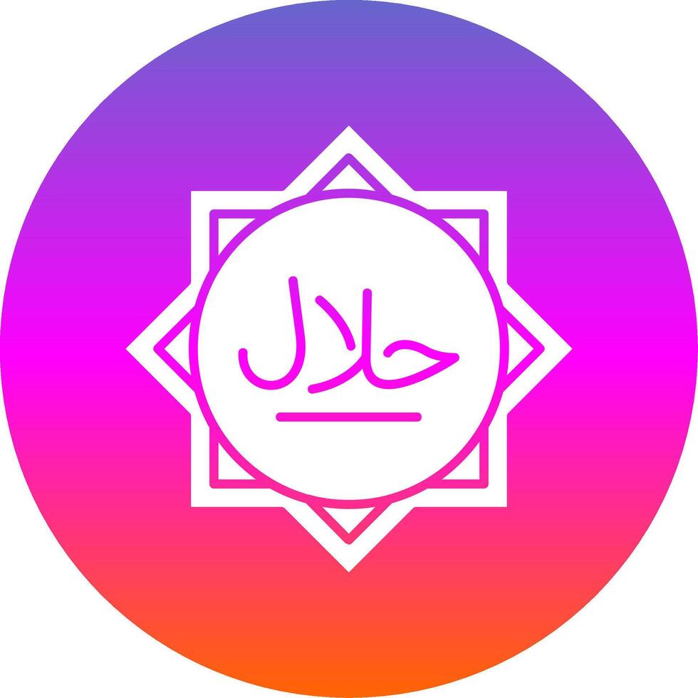 Halal Glyph Gradient Circle Icon vector