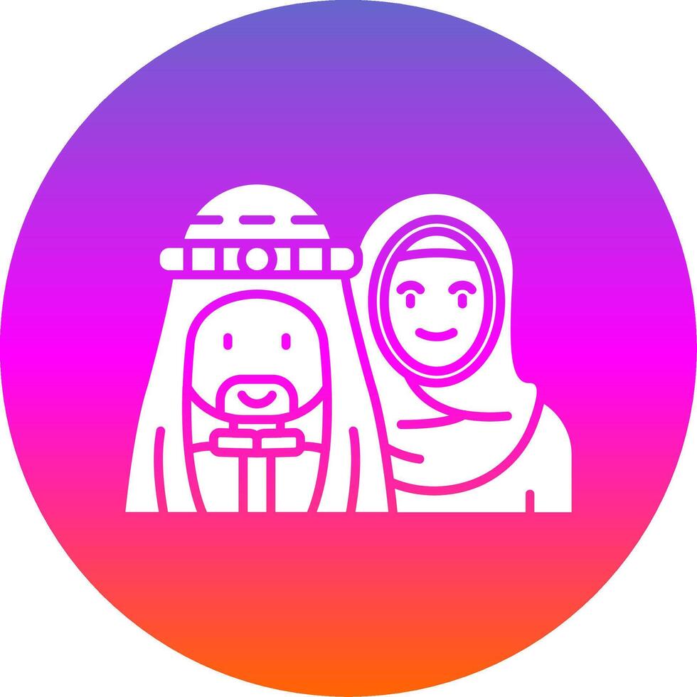 Muslim Glyph Gradient Circle Icon vector