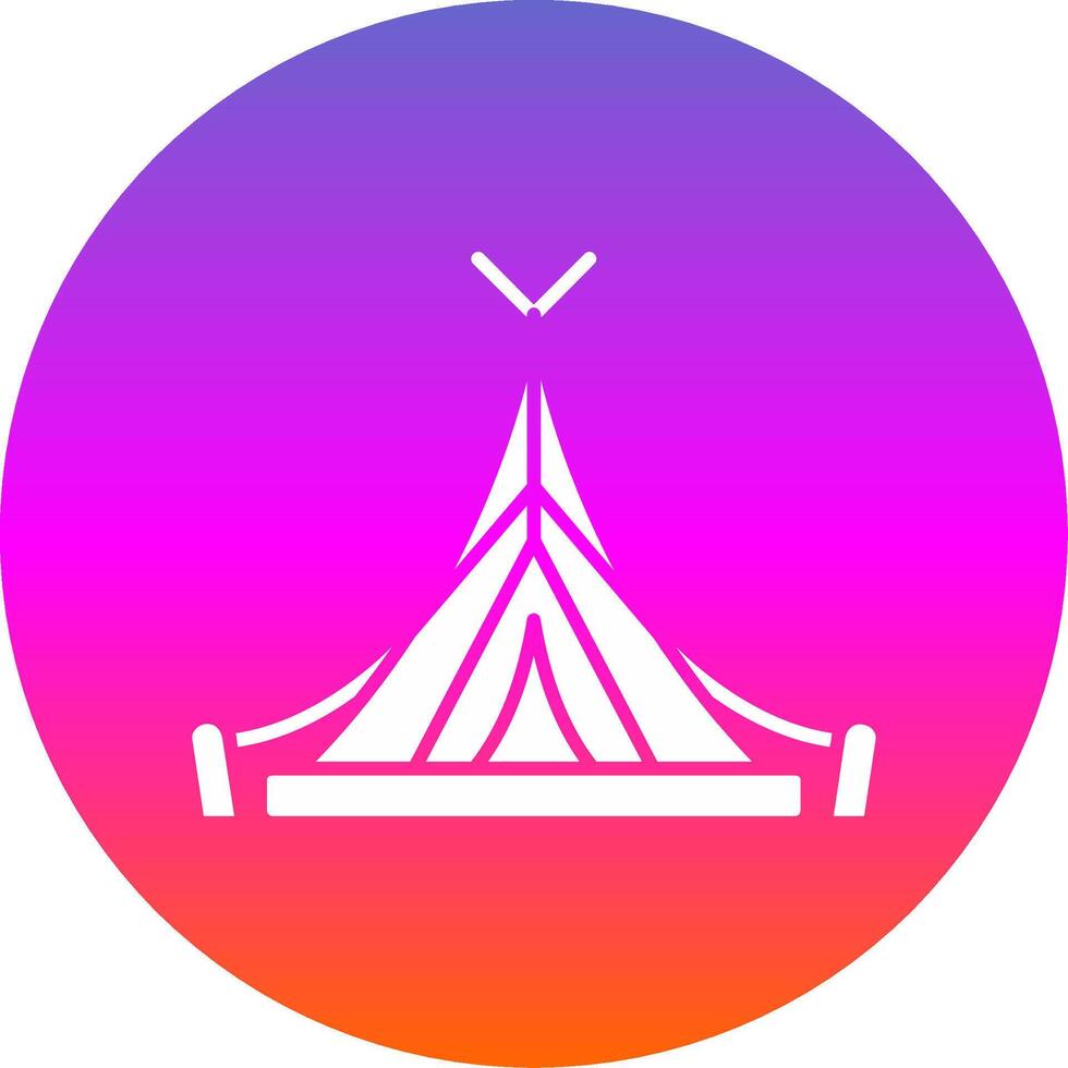 Tent Glyph Gradient Circle Icon vector