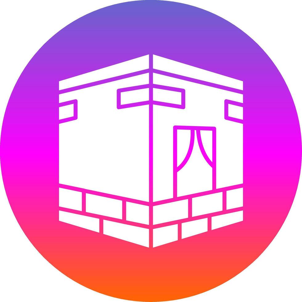 Qibla Glyph Gradient Circle Icon vector
