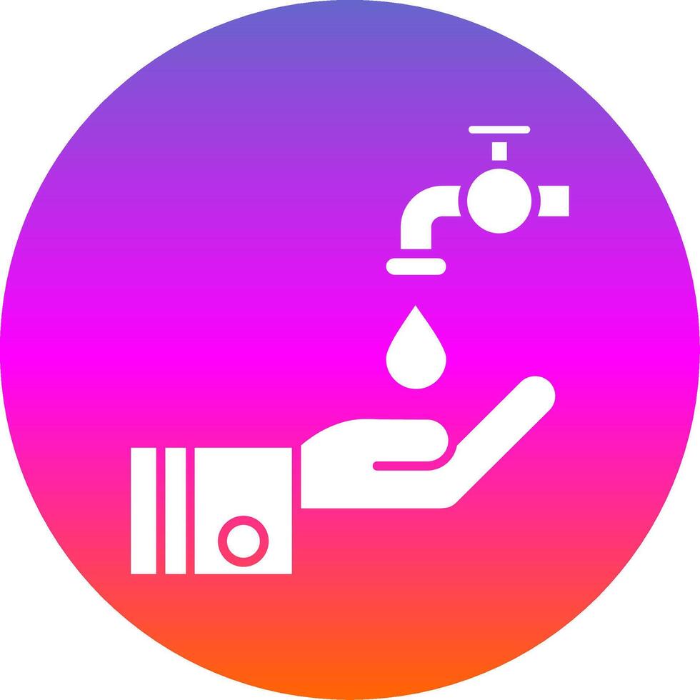 wudu glifo degradado circulo icono vector