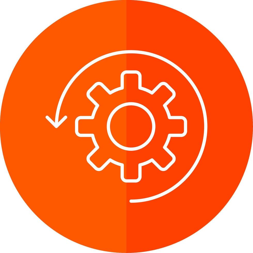 Automate Line Red Circle Icon vector