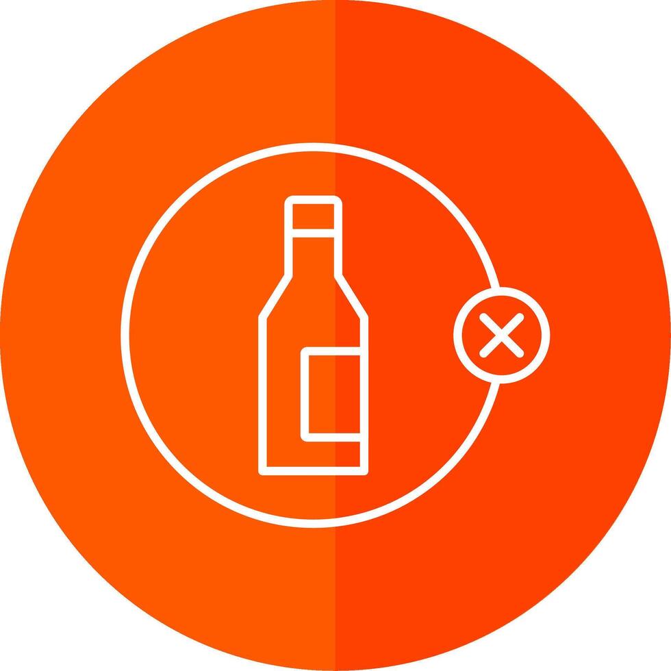 No Alcohol Line Red Circle Icon vector