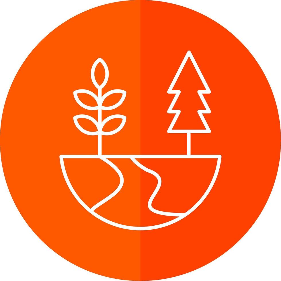 Nature Line Red Circle Icon vector