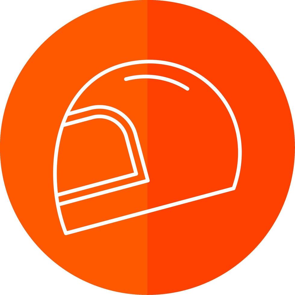 Helmet Line Red Circle Icon vector