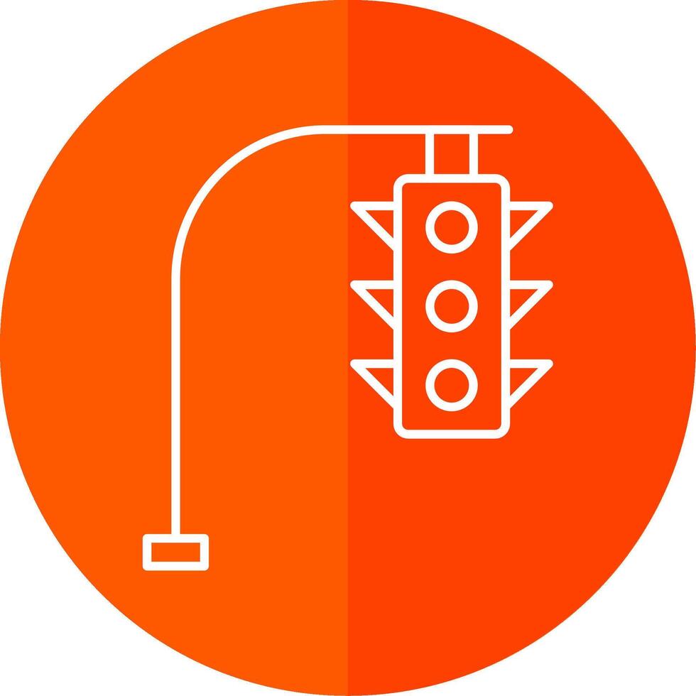 Traffic Lights Line Red Circle Icon vector