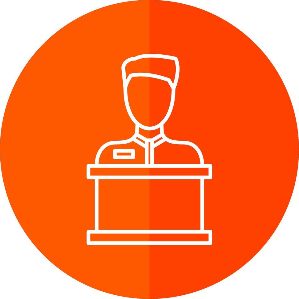 Reception Line Red Circle Icon vector