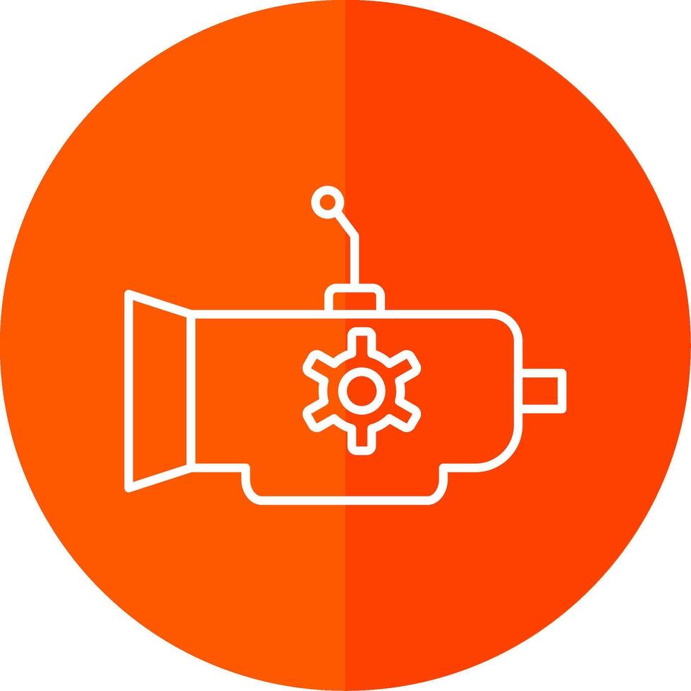 Gearbox Line Red Circle Icon vector