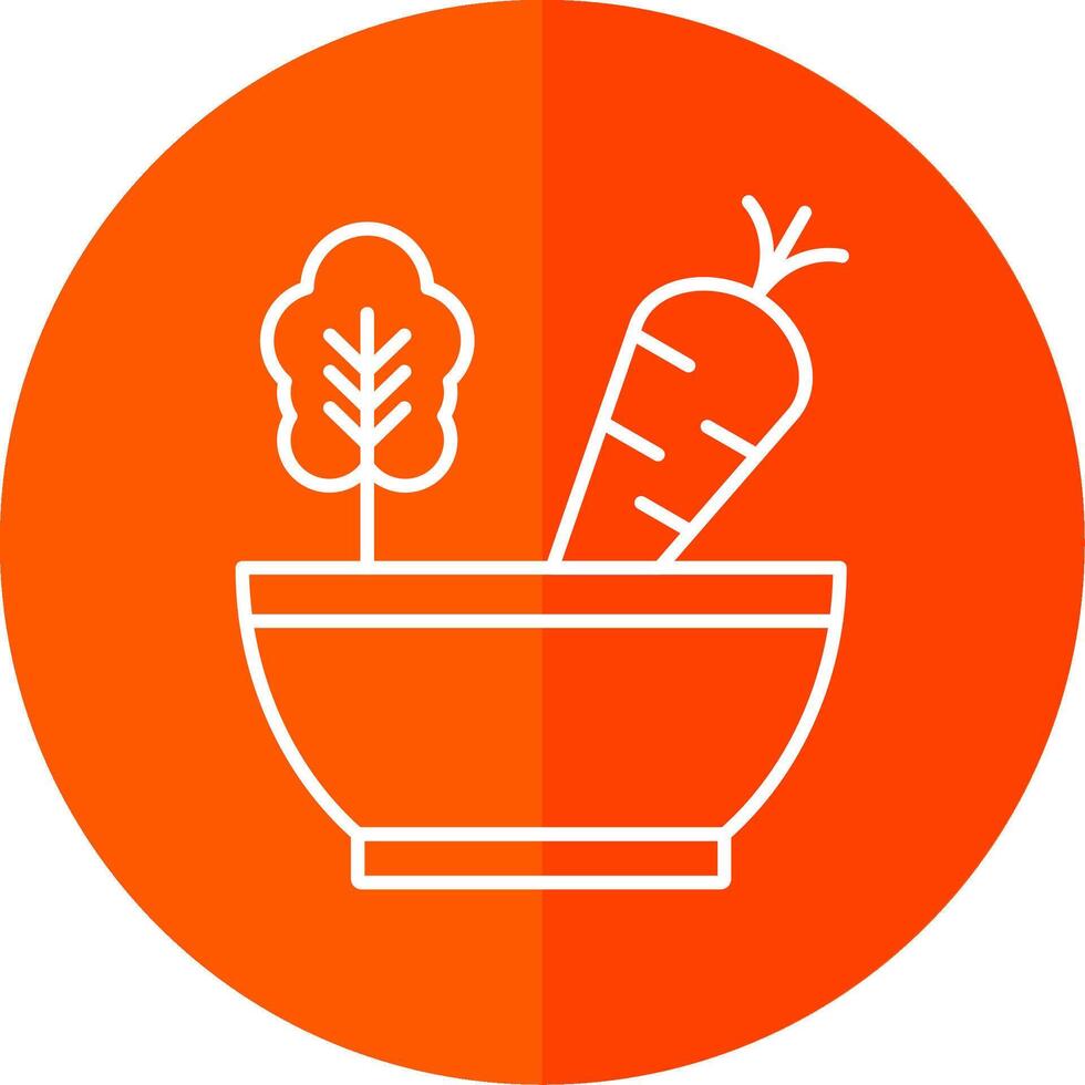 Salad Line Red Circle Icon vector