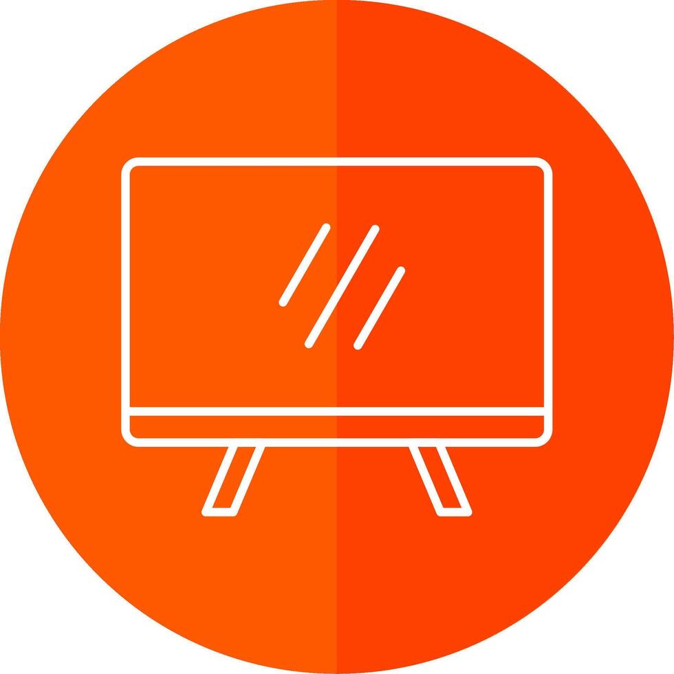 Television Line Red Circle Icon vector