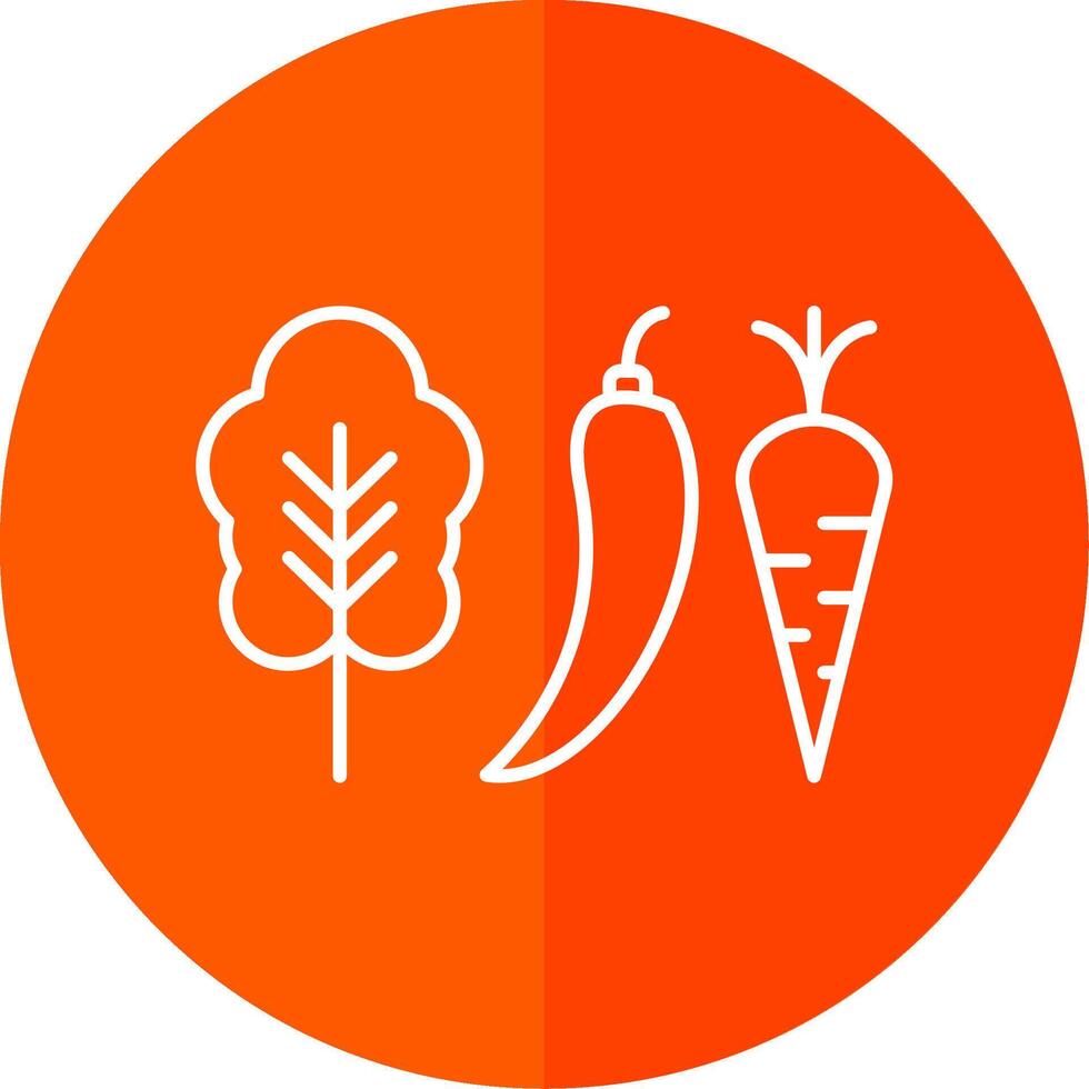 Vegetables Line Red Circle Icon vector