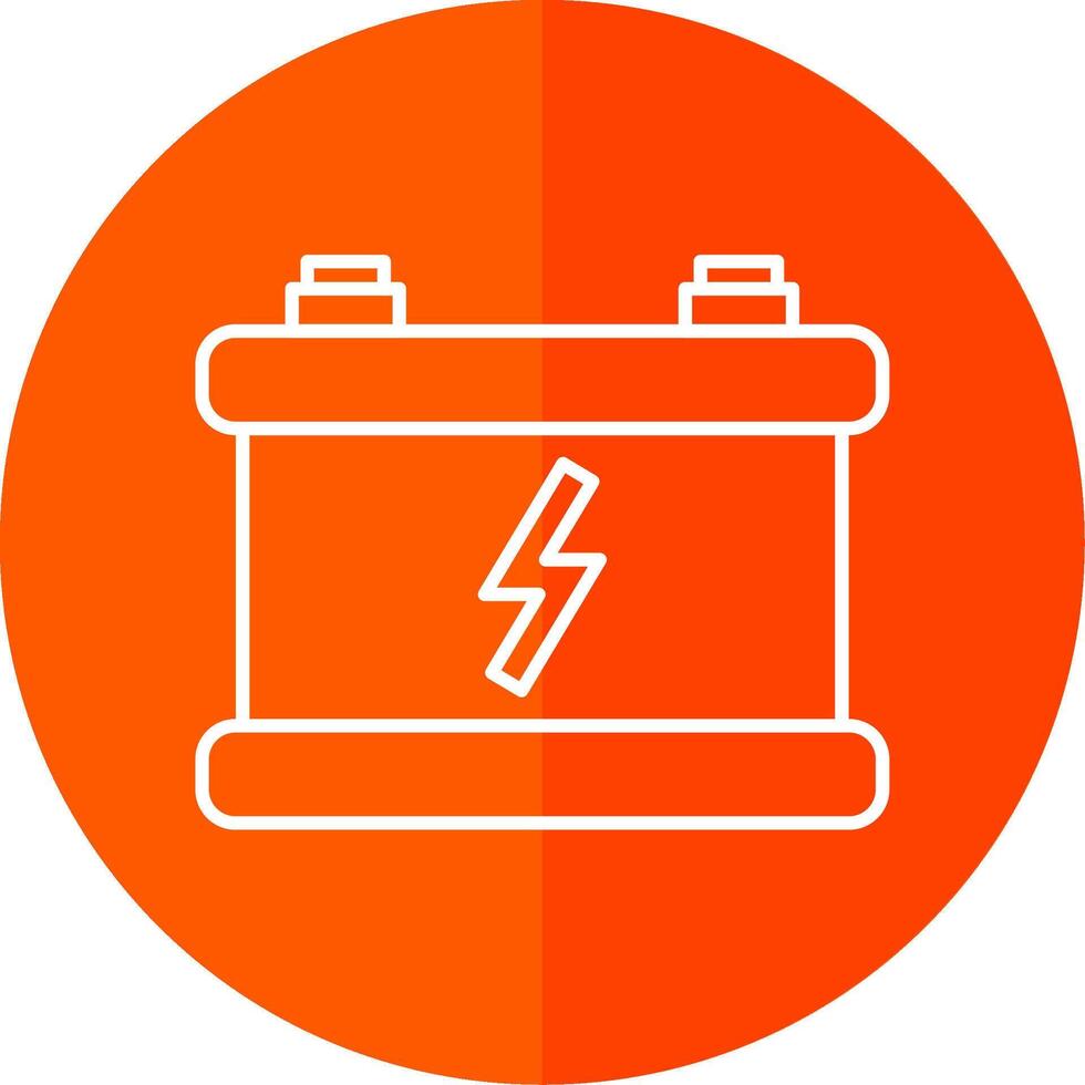 Car Battery Line Red Circle Icon vector