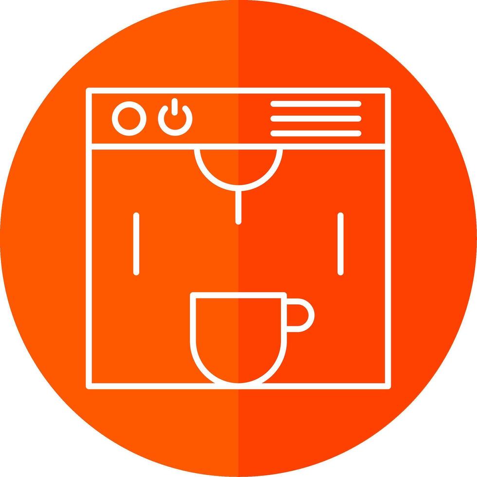 Coffe Maker Line Red Circle Icon vector