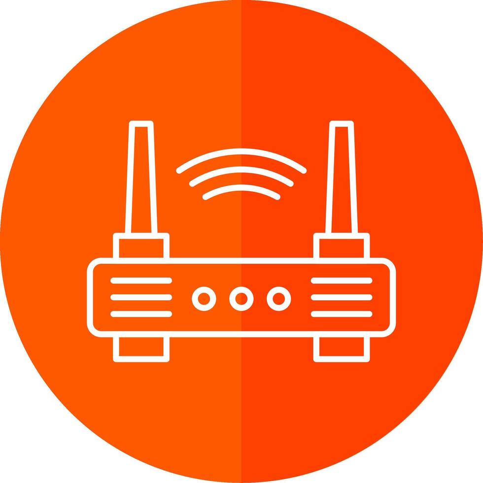 Wifi enrutador línea rojo circulo icono vector