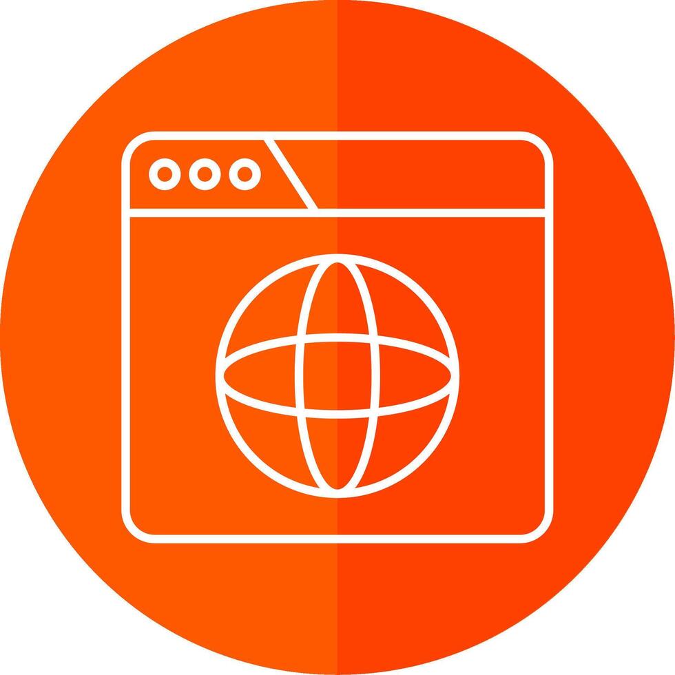 Website Line Red Circle Icon vector