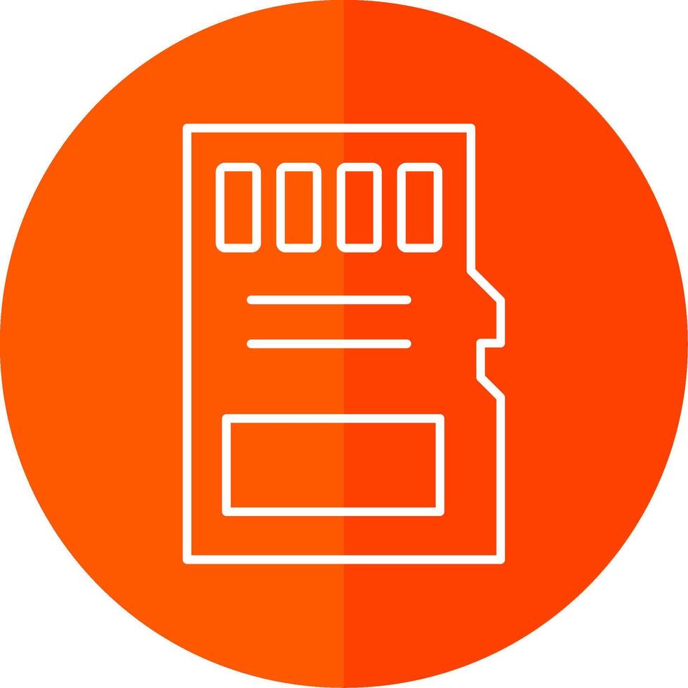 Sd Card Line Red Circle Icon vector