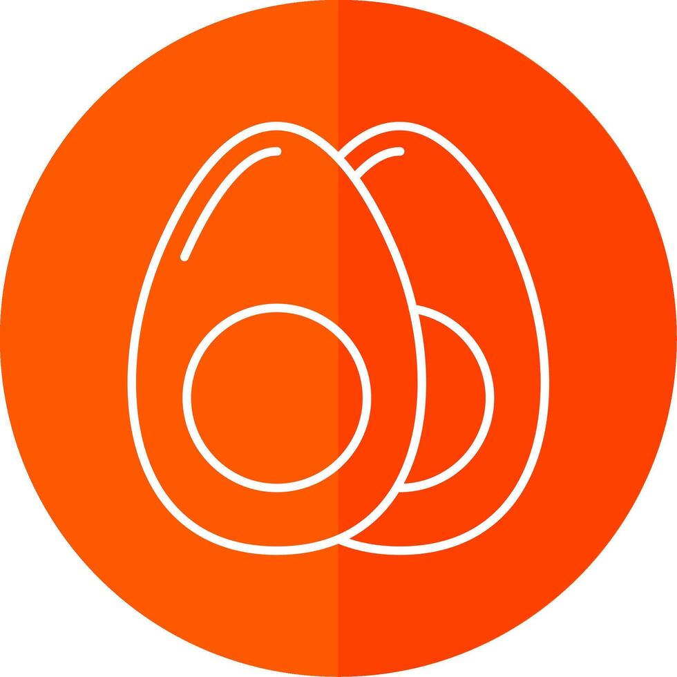 Boiled Egg Line Red Circle Icon vector