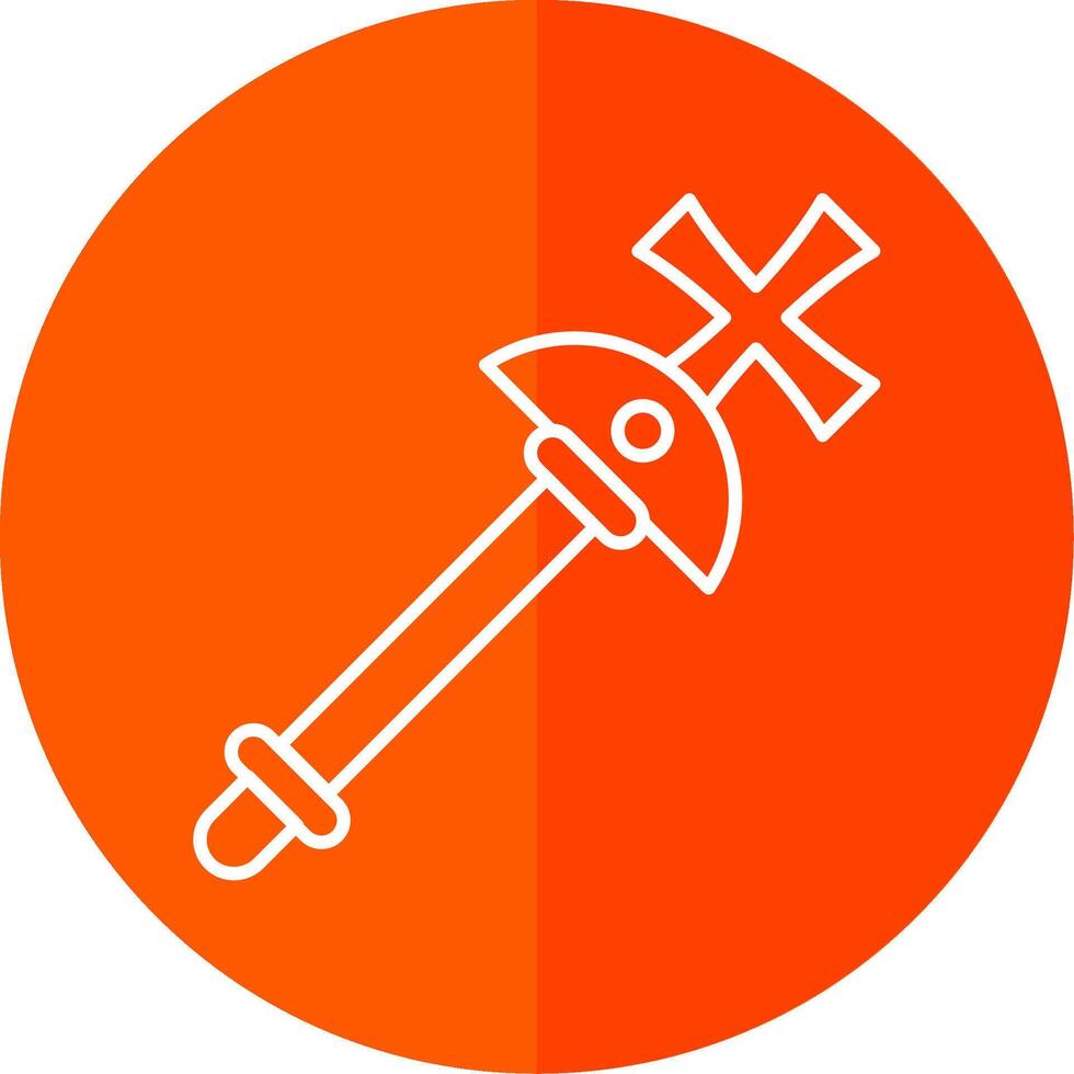 Scepter Line Red Circle Icon vector