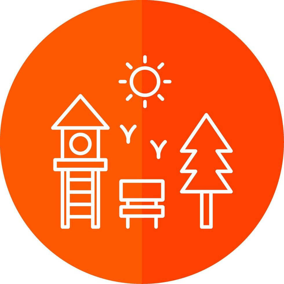 Playground Line Red Circle Icon vector