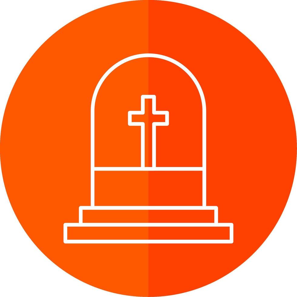 Grave Line Red Circle Icon vector