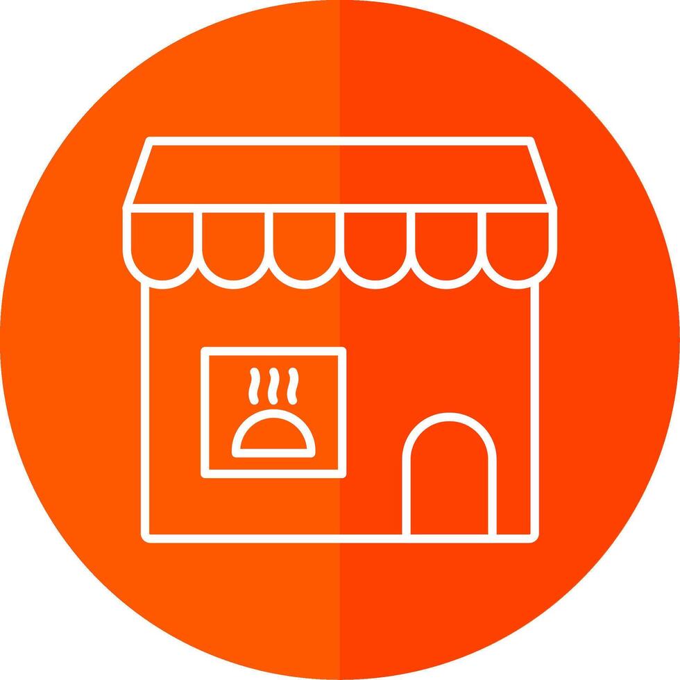 Grocery Store Line Red Circle Icon vector