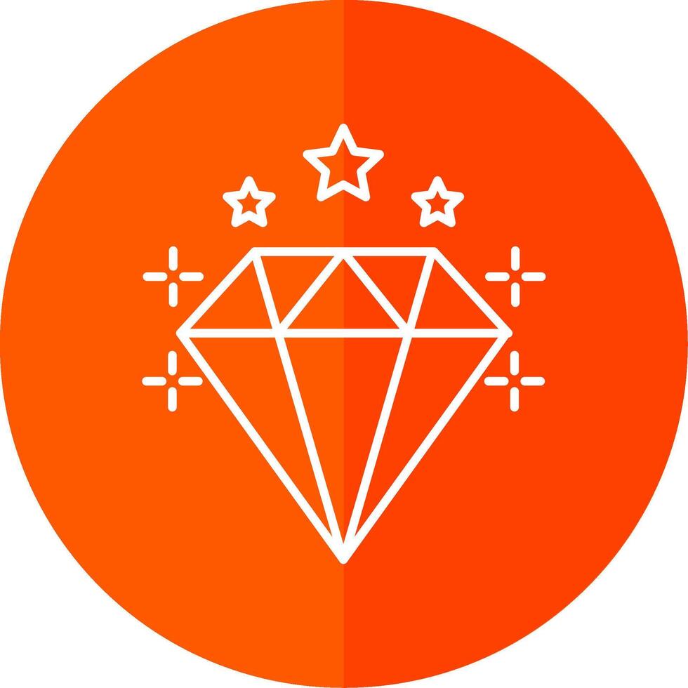 Diamond Line Red Circle Icon vector