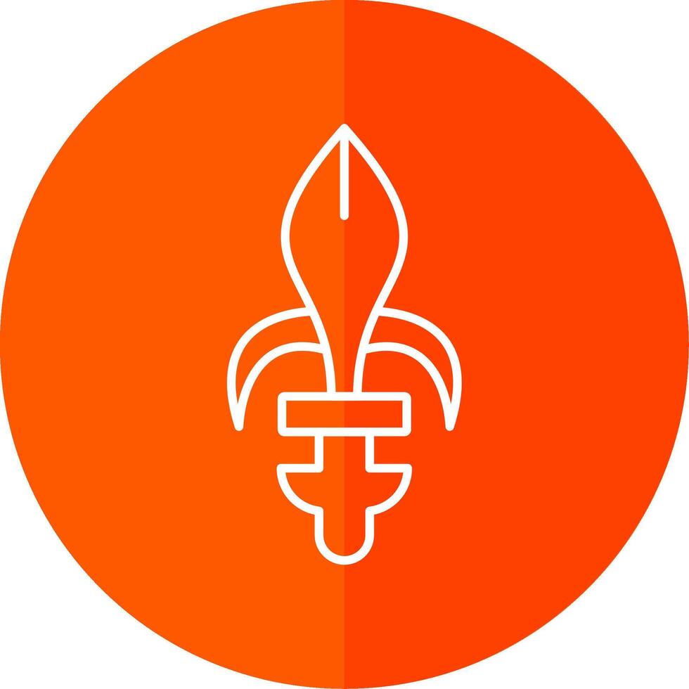 Fleur de lis Line Red Circle Icon vector
