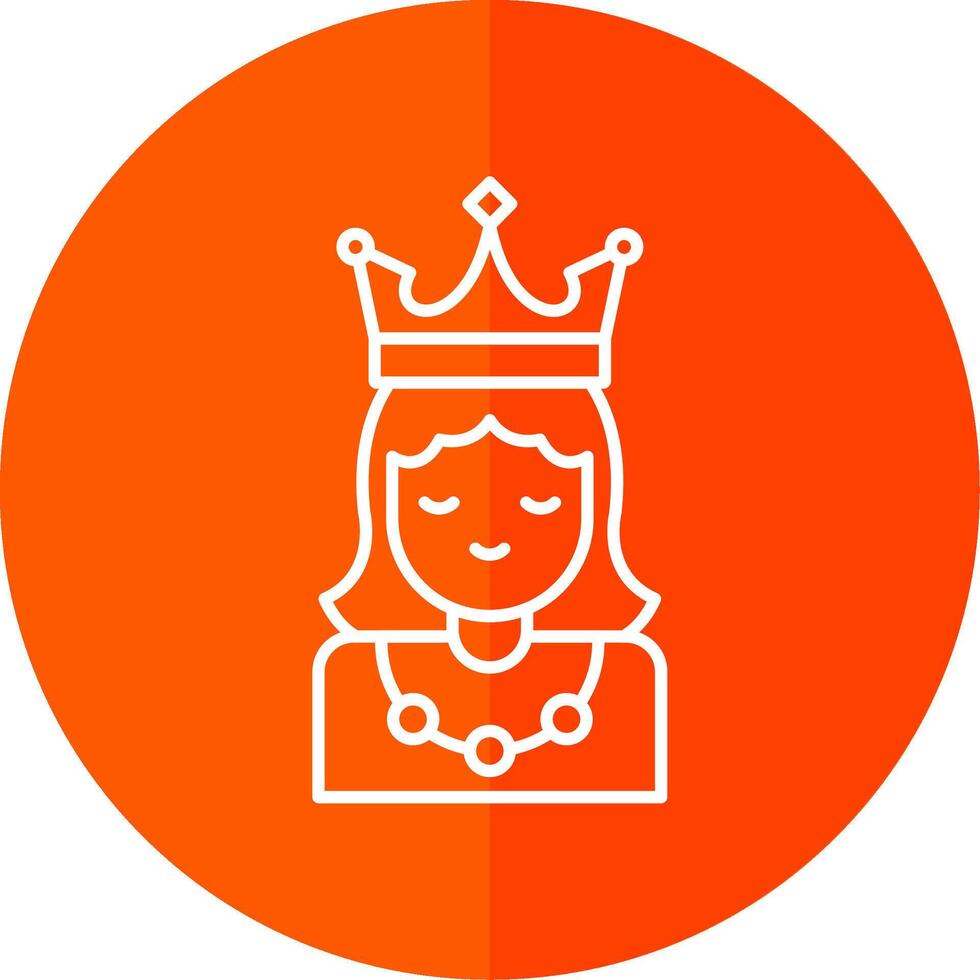 Princess Line Red Circle Icon vector