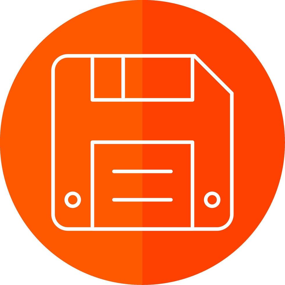 Diskette Line Red Circle Icon vector
