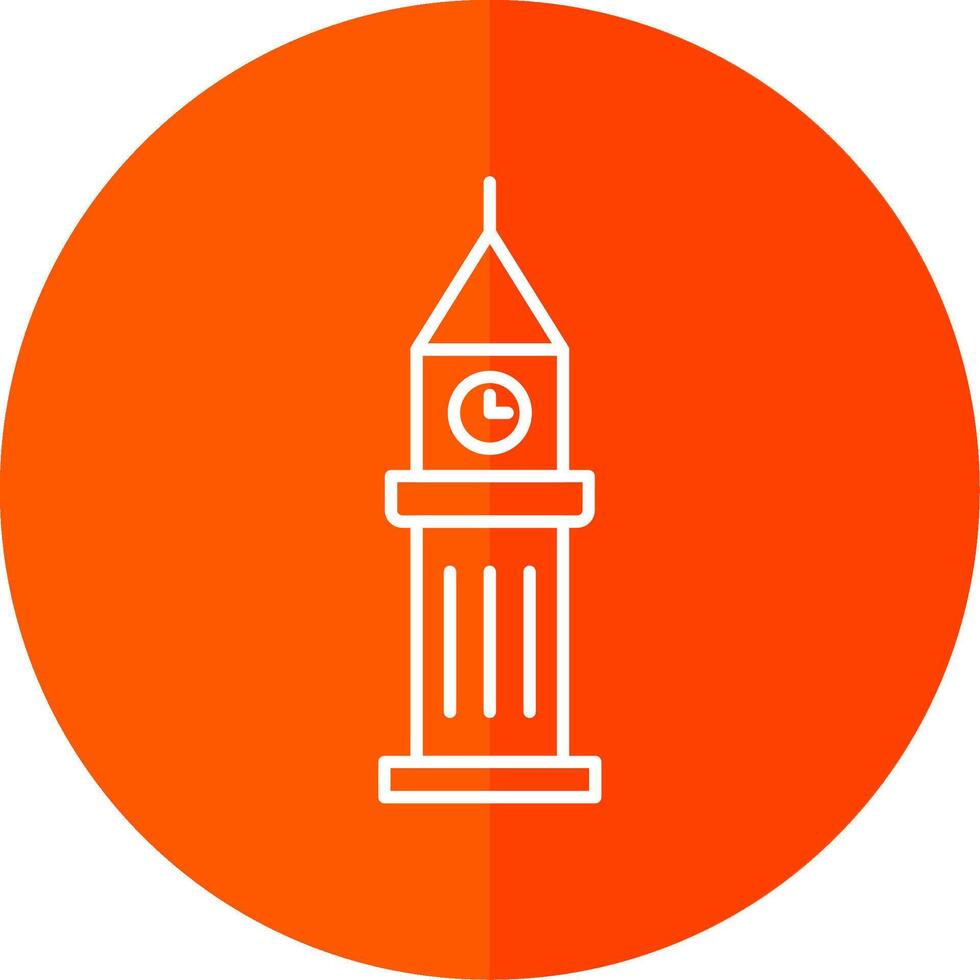 Tower Line Red Circle Icon vector