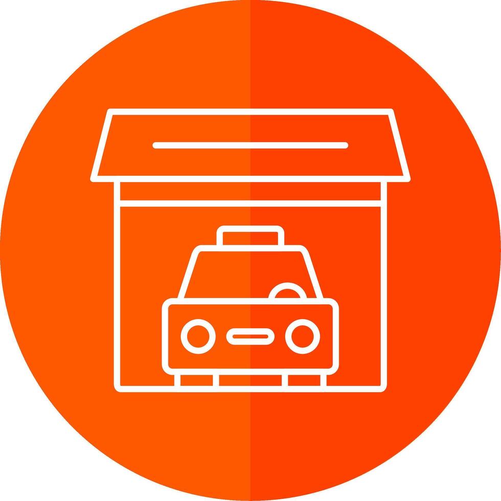 Garage Line Red Circle Icon vector