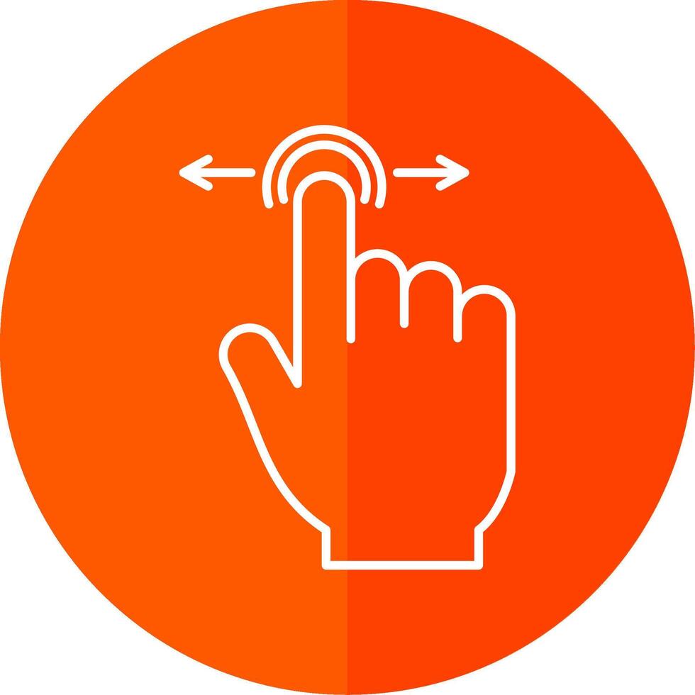 Swipe Line Red Circle Icon vector