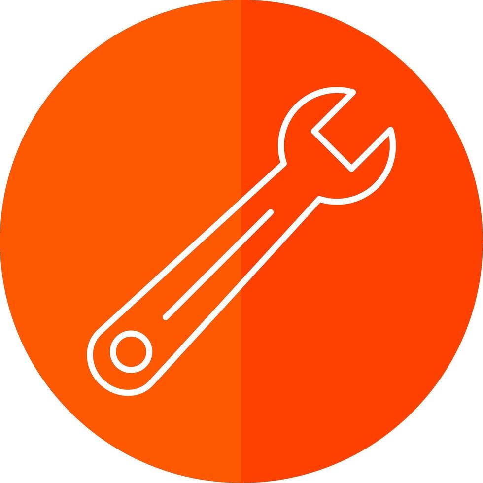 Wrench Line Red Circle Icon vector