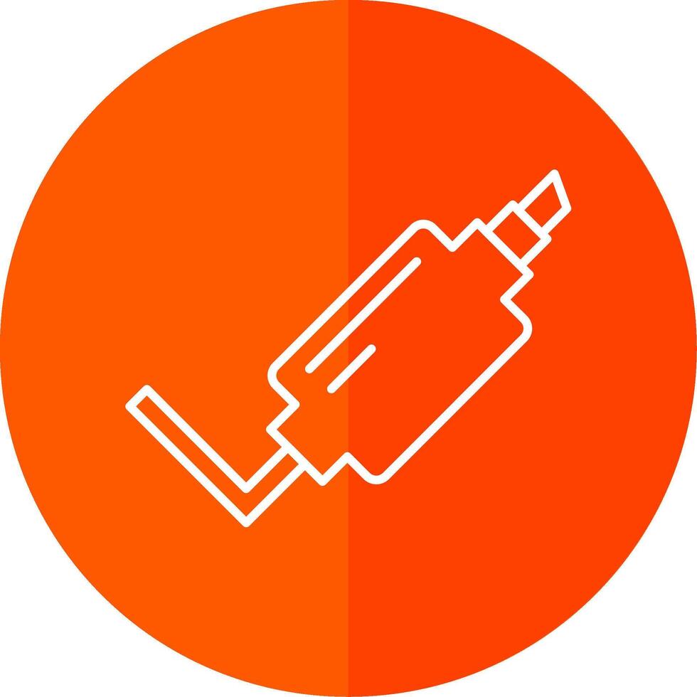 Exhaust Pipe Line Red Circle Icon vector