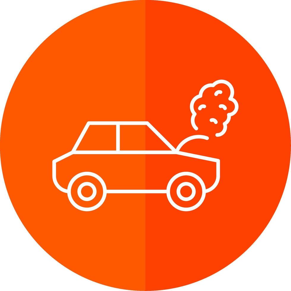 Broken Car Line Red Circle Icon vector