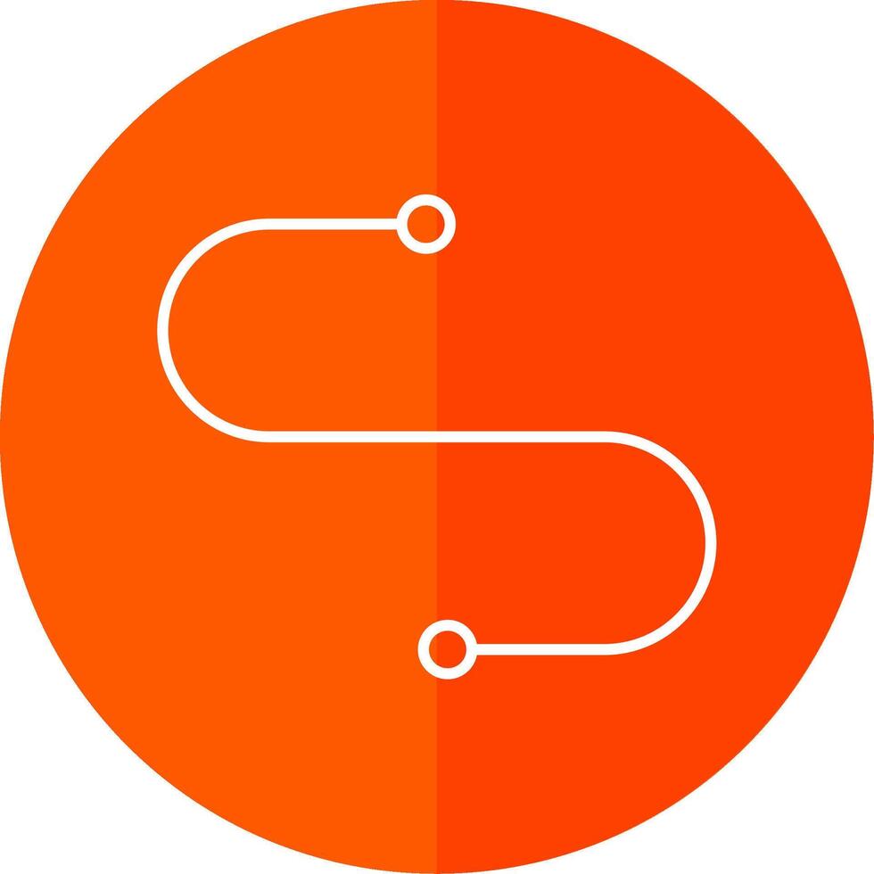 Curve Line Red Circle Icon vector