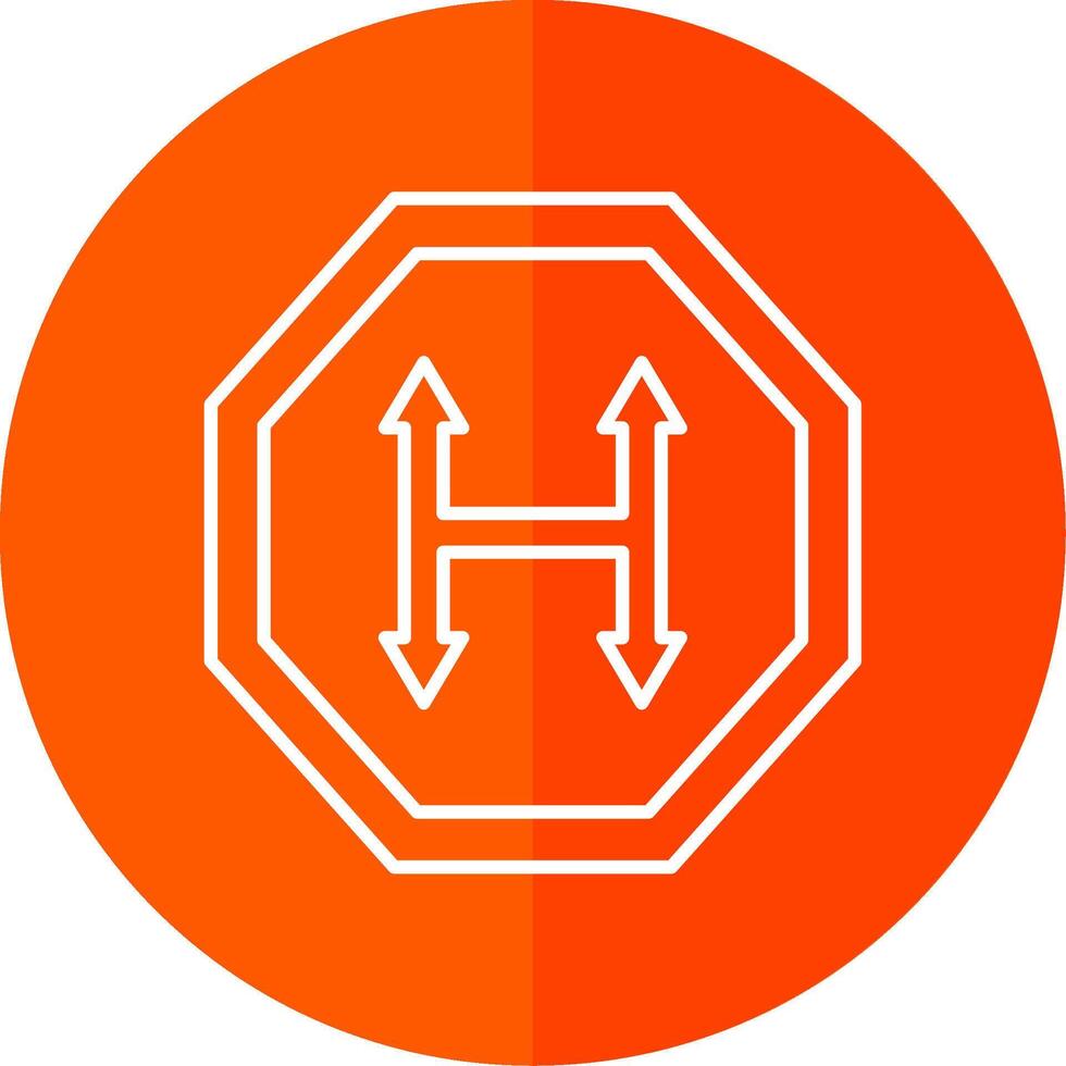 Junction Line Red Circle Icon vector