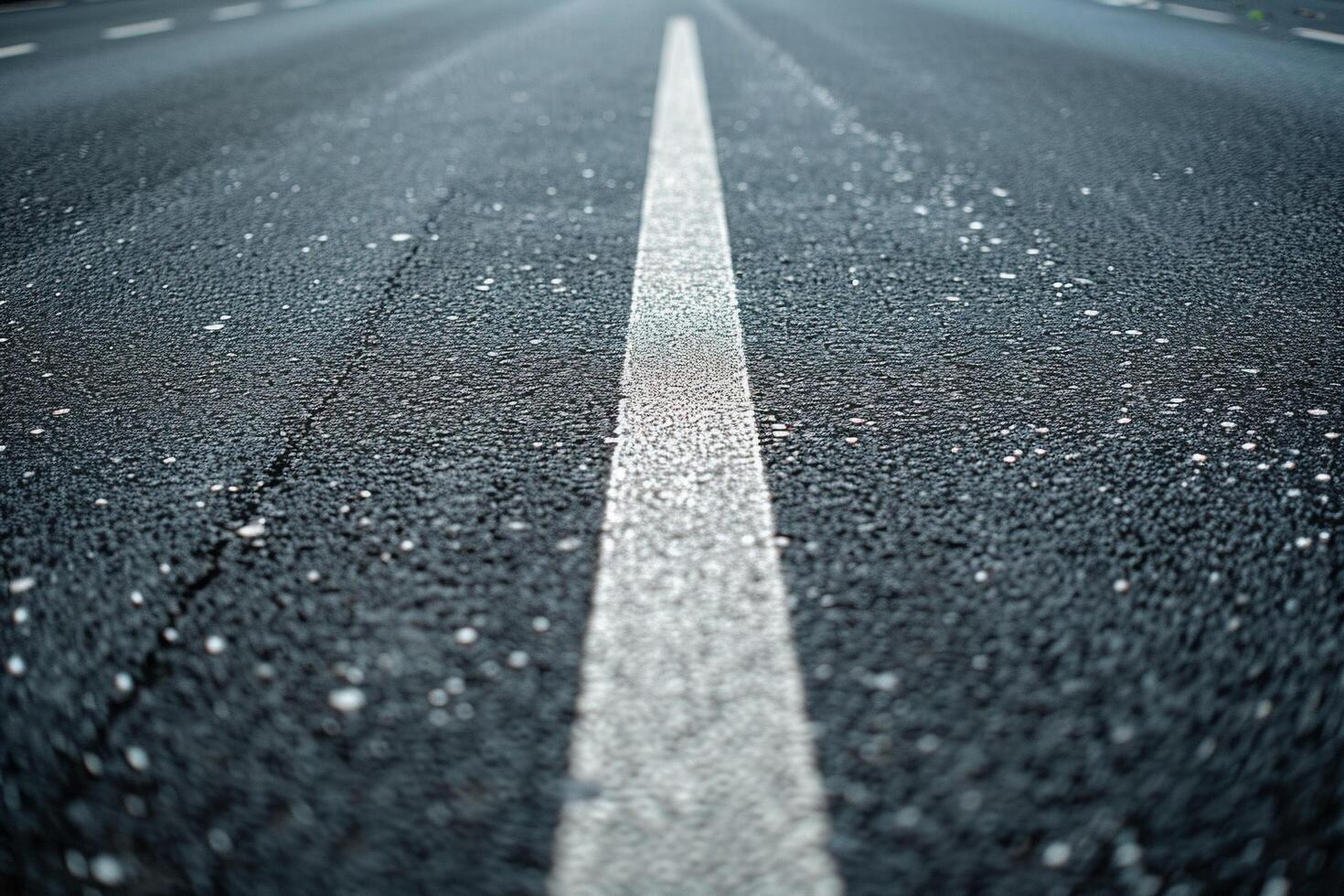 ai generado vacío urbano la carretera con carril marcas foto