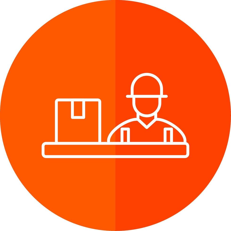 Assembling Line Red Circle Icon vector
