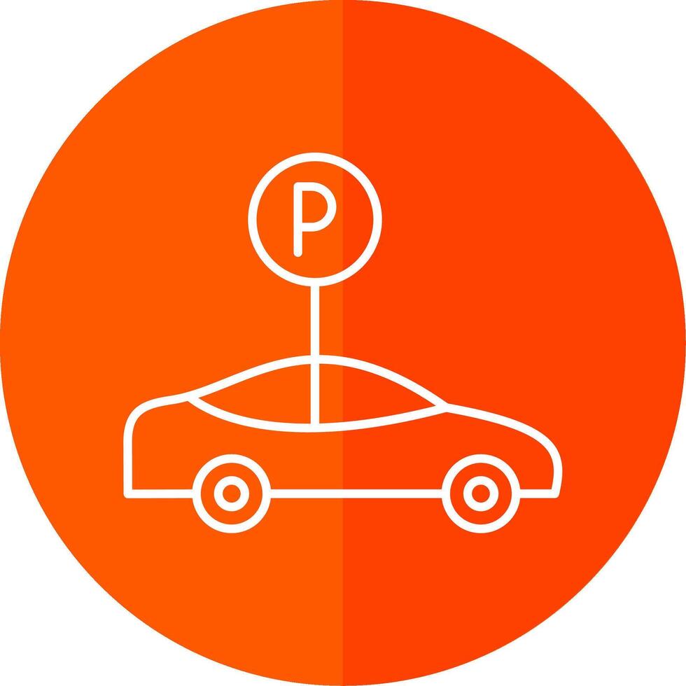 Parking Line Red Circle Icon vector