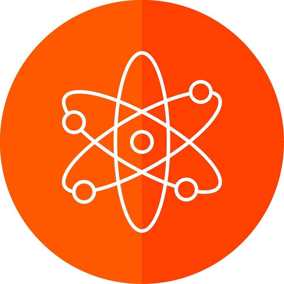 Nuclear Line Red Circle Icon vector