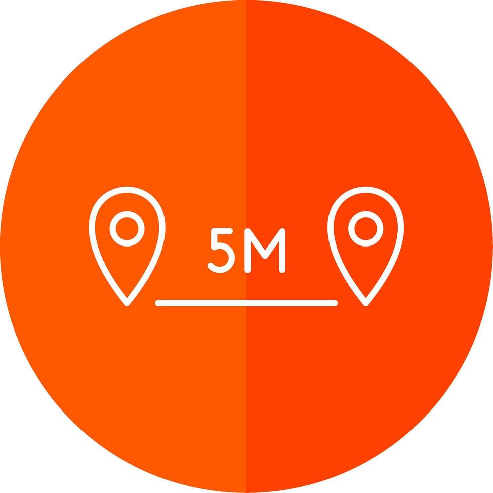 Distance Line Red Circle Icon vector