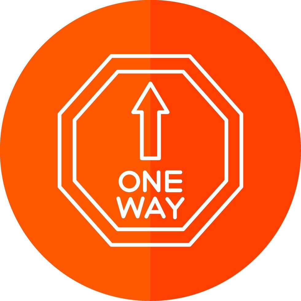 One Way Line Red Circle Icon vector