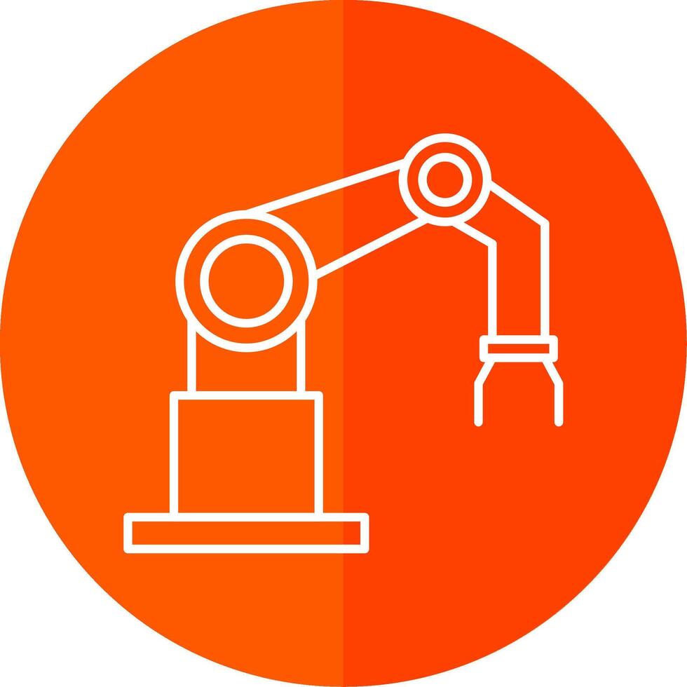 Robotic Arm Line Red Circle Icon vector